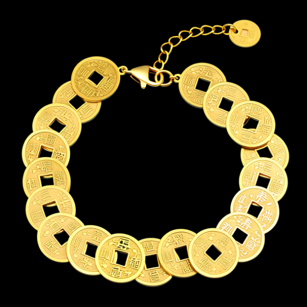 金铜钱脚链图片