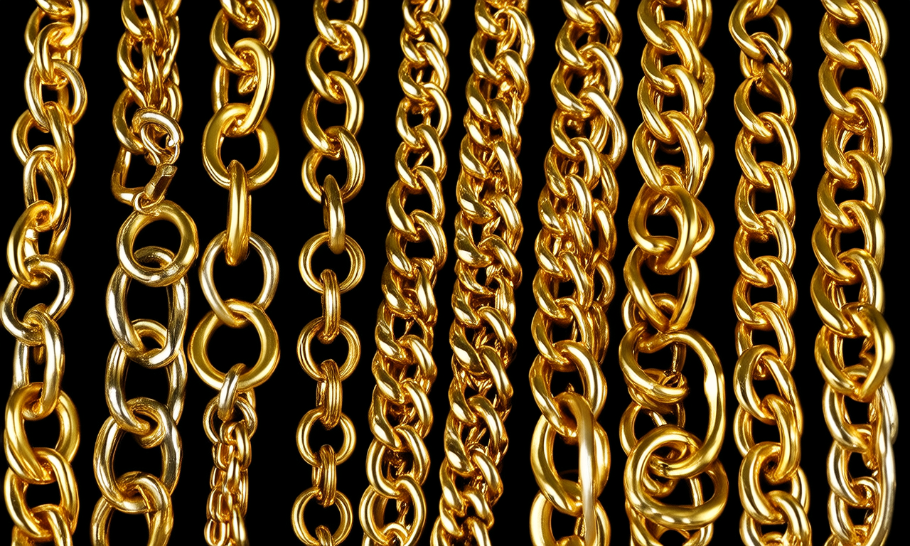 各种黄金项链图片