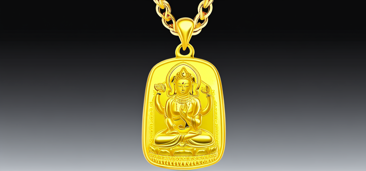 观音黄金吊坠图片