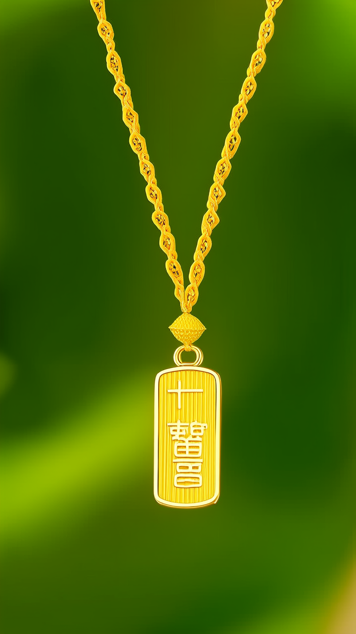 十克黄金吊坠图片