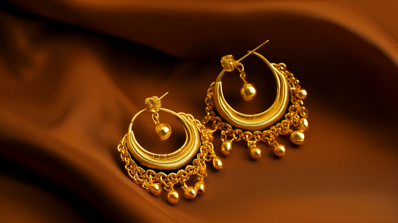 老铺黄金耳环图片