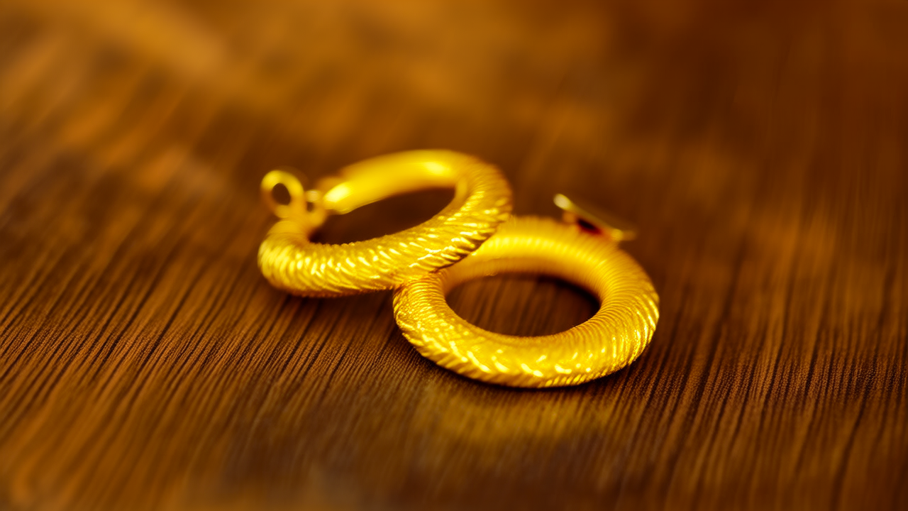 黄金圈圈耳环图片