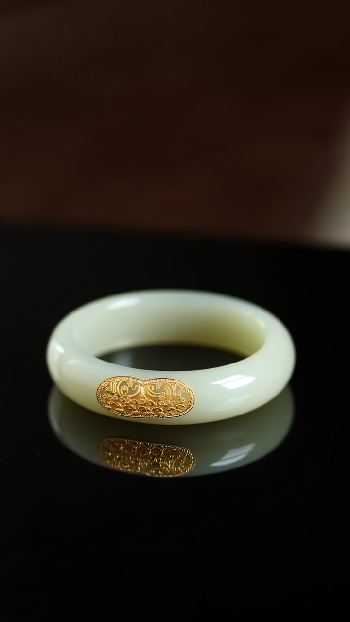 和田玉洒金手镯图片