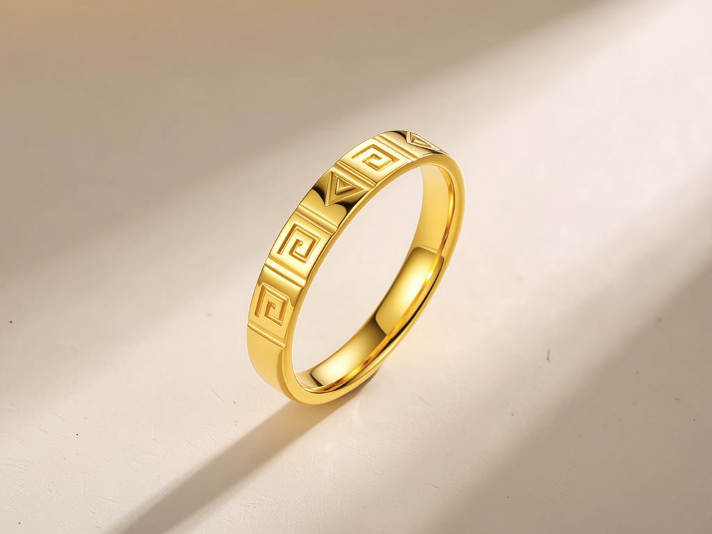 5克实心黄金戒指图片