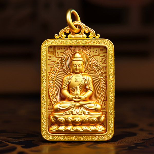 黄金大日如来吊坠图片